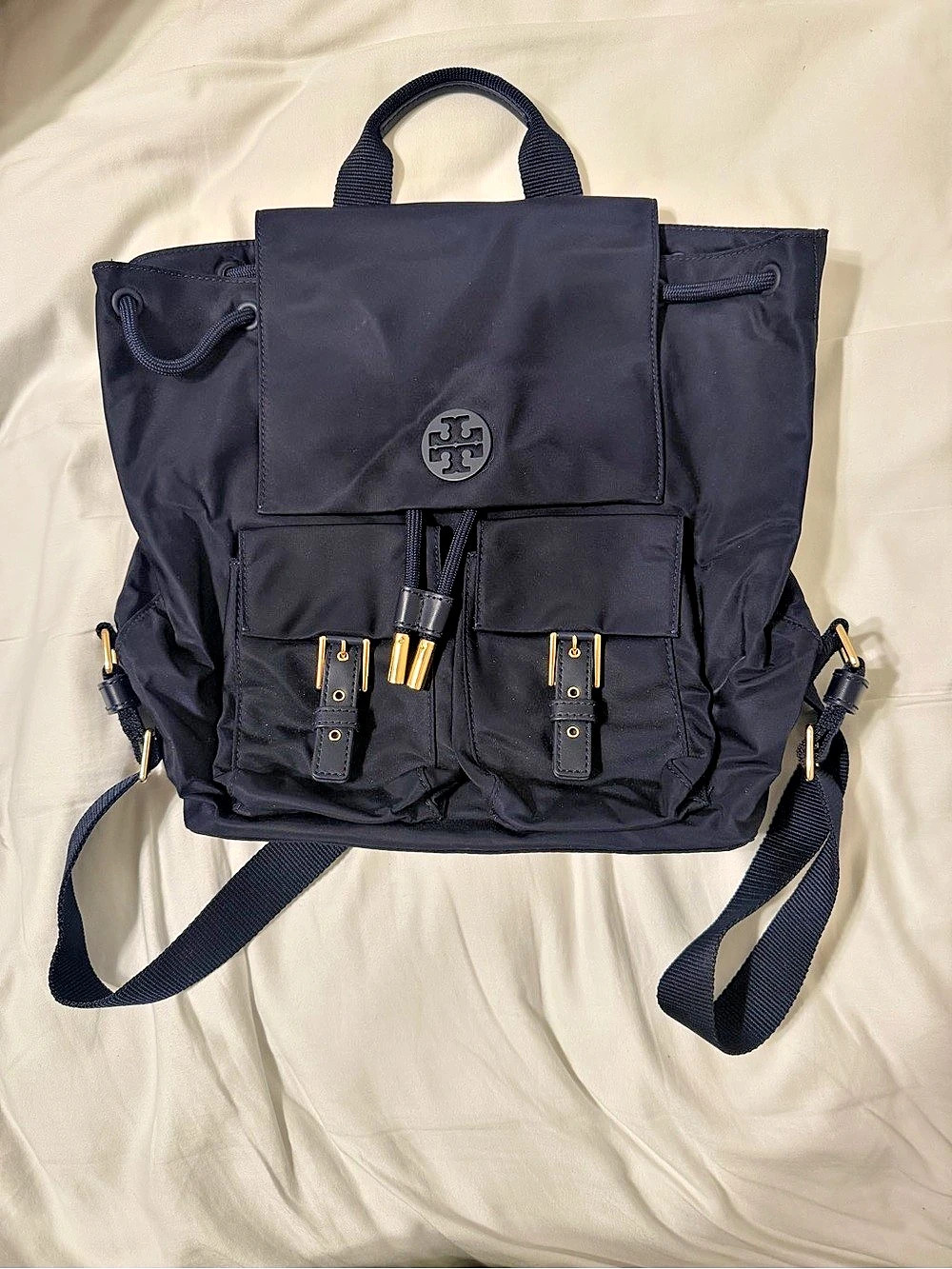 Tory Burch Virginia Backpack Navy Blue
